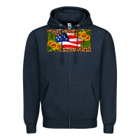 Navy usa flag and cactus license plate Zipper Hoodie - HRA Design Shop