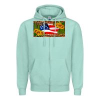 Seafoam usa flag and cactus license plate Zipper Hoodie - HRA Design Shop