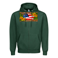Sports Green usa flag and cactus license plate Zipper Hoodie - HRA Design Shop