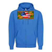 True Royal usa flag and cactus license plate Zipper Hoodie - HRA Design Shop