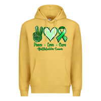 Antique Gold Peace love cure Gallbladder Cancer Premium Hoodie - NancyCooperArtShop