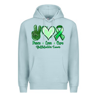 Blue Mist Peace love cure Gallbladder Cancer Premium Hoodie - NancyCooperArtShop