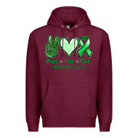 Burgundy Peace love cure Gallbladder Cancer Premium Hoodie - NancyCooperArtShop