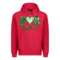 Cardinal Peace love cure Gallbladder Cancer Premium Hoodie - NancyCooperArtShop