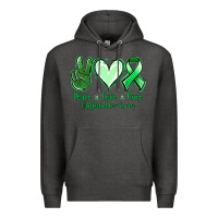 Charcoal Heather Peace love cure Gallbladder Cancer Premium Hoodie - NancyCooperArtShop