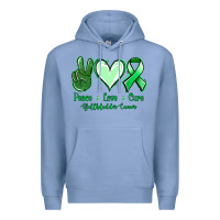 Colony Blue Peace love cure Gallbladder Cancer Premium Hoodie - NancyCooperArtShop