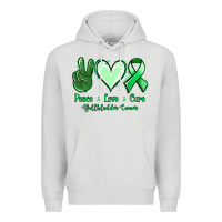 Dove Grey Peace love cure Gallbladder Cancer Premium Hoodie - NancyCooperArtShop