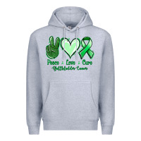 Heather Grey Peace love cure Gallbladder Cancer Premium Hoodie - NancyCooperArtShop