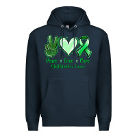 Navy Peace love cure Gallbladder Cancer Premium Hoodie - NancyCooperArtShop