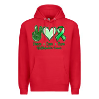 Red Peace love cure Gallbladder Cancer Premium Hoodie - NancyCooperArtShop
