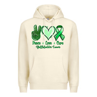 Sandshell Peace love cure Gallbladder Cancer Premium Hoodie - NancyCooperArtShop