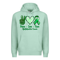 Seafoam Peace love cure Gallbladder Cancer Premium Hoodie - NancyCooperArtShop