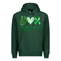 Sports Green Peace love cure Gallbladder Cancer Premium Hoodie - NancyCooperArtShop