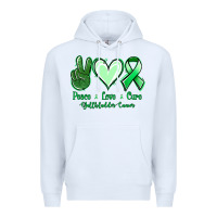 White Peace love cure Gallbladder Cancer Premium Hoodie - NancyCooperArtShop