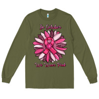 Army Green in october we wear pink sunflower Long Sleeve Tee - RanaPortraitStore
