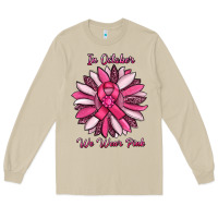 Mushroom in october we wear pink sunflower Long Sleeve Tee - RanaPortraitStore