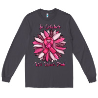 Smoke in october we wear pink sunflower Long Sleeve Tee - RanaPortraitStore