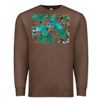 Chestnut gemstone wood and cowhide background Premium Sweatshirt - Artiststas