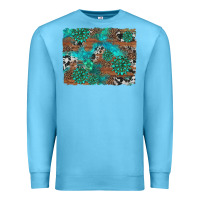 Ocean Blue gemstone wood and cowhide background Premium Sweatshirt - Artiststas