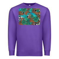 Purple gemstone wood and cowhide background Premium Sweatshirt - Artiststas