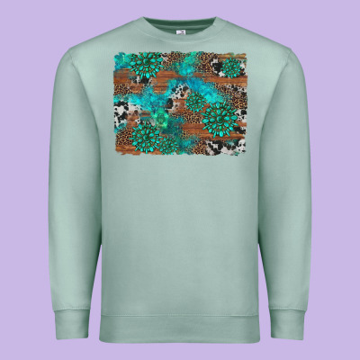 Gemstone Wood And Cowhide Background Premium Sweatshirt Designed By Artiststas