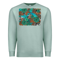 Seafoam gemstone wood and cowhide background Premium Sweatshirt - Artiststas
