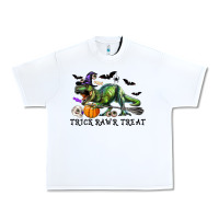 White T-Rex Trick Rawr Treat Urban Heavy Tee - RanaPortraitStore