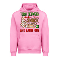 Fuchsia Pink torn between lookin' like a snack and eatin' one bbs Urban Hoodie - BundleAndBundleShop