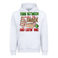 White torn between lookin' like a snack and eatin' one bbs Urban Hoodie - BundleAndBundleShop
