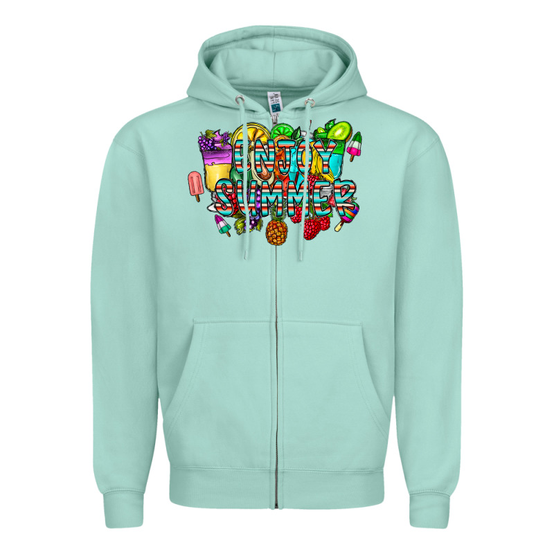 Enjoy Summer Zipper Hoodie by CowhideDigitalArt | Teevron