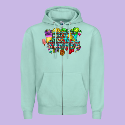 Enjoy Summer Zipper Hoodie Designed By Cowhidedigitalart