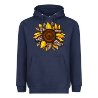 Navy sunflower leopard Heavyweight Hoodie - JahusDesignShop