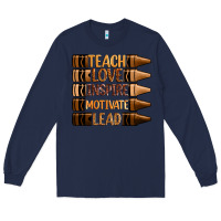 Navy teach love inspire motivate lead Long Sleeve Tee - Zillion Design Studio