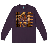 Plum teach love inspire motivate lead Long Sleeve Tee - Zillion Design Studio
