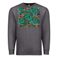 Charcoal Heather gemstone turquoises aztec leopard cowhide Premium Sweatshirt - Artiststas