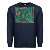 Navy gemstone turquoises aztec leopard cowhide Premium Sweatshirt - Artiststas