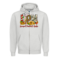Dove Grey christmas lpn licensed practical nurse Zipper Hoodie - FaDigitalArtStudio