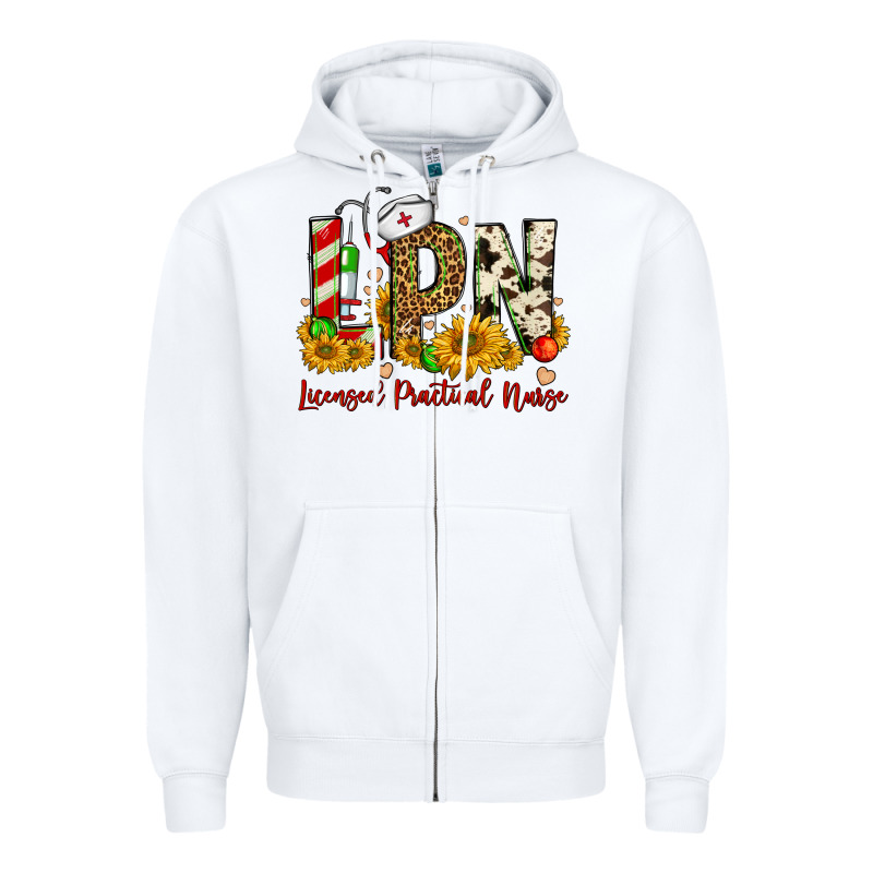 Christmas Lpn Licensed Practical Nurse Zipper Hoodie by FaDigitalArtStudio | Teevron