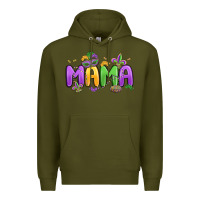 Army Green mardi gras mama Premium Hoodie - MaliasSmallBusiness