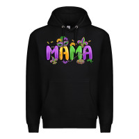 Black mardi gras mama Premium Hoodie - MaliasSmallBusiness