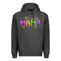 Charcoal Heather mardi gras mama Premium Hoodie - MaliasSmallBusiness