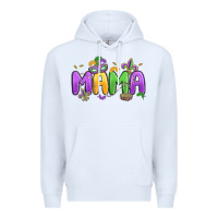White mardi gras mama Premium Hoodie - MaliasSmallBusiness