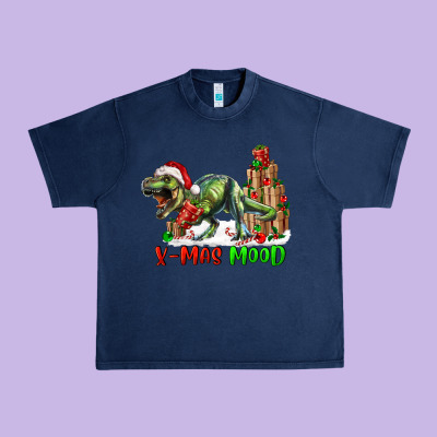 T Rex X Mas Mood Urban Heavy Tee Designed By Ranaportraitstore