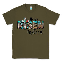 Army Green he is risen indeed Classic Tee - BarkalooDesign