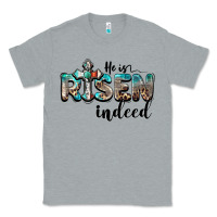 Heather Grey he is risen indeed Classic Tee - BarkalooDesign