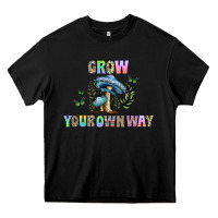 Black grow your own way Heavy Core Tee - CowhideDigitalArt