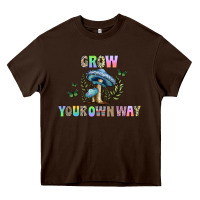 Chocolate Brown grow your own way Heavy Core Tee - CowhideDigitalArt