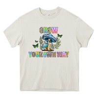 Cream grow your own way Heavy Core Tee - CowhideDigitalArt