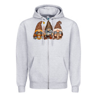 Heather Grey coffee gnomes Zipper Hoodie - RacoonDesign
