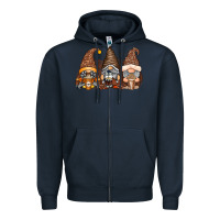 Navy coffee gnomes Zipper Hoodie - RacoonDesign